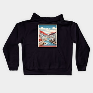 Busan South Korea Travel Tourism Retro Vintage Art Kids Hoodie